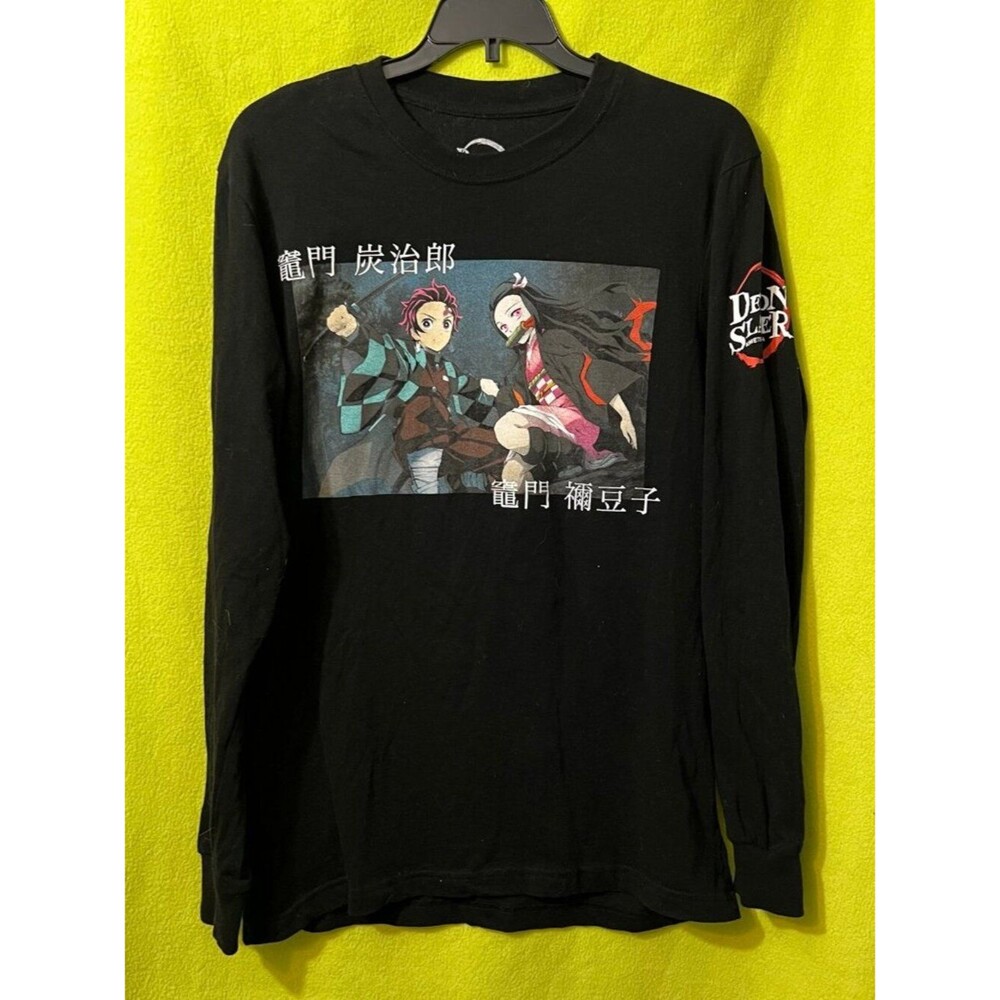 Demon Slayer Kimetsu No Yaiba Siblings Long Sleeve T-Shirt M Black Tee Hot Topic